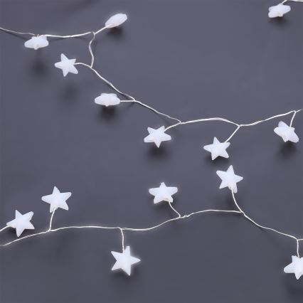 Brilagi - Guirlande de Noël à LED 40xLED/3xAA 1,8m blanc chaud étoiles