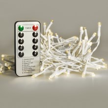 Brilagi - Guirlande de Noël extérieure LED 120xLED/8 fonctions/3xAA 9m IP44 blanc chaud