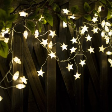 Brilagi - Guirlande de Noël LED 40xLED/3xAA 1,8m blanc chaud étoiles