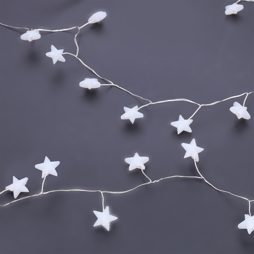 Brilagi - Guirlande de Noël LED 40xLED/3xAA 1,8m blanc chaud étoiles