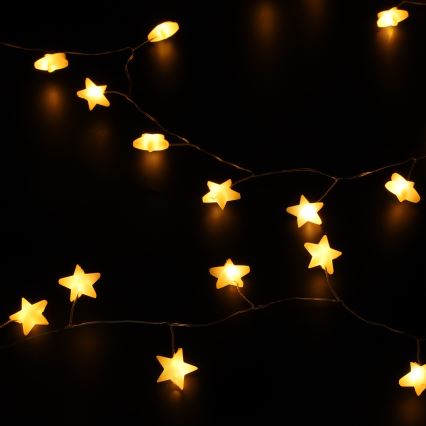 Brilagi - Guirlande de Noël LED 40xLED/3xAA 1,8m blanc chaud étoiles