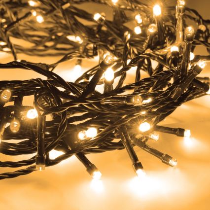Brilagi - Guirlande de Noël LED d'extérieur 100xLED/8 fonctions 13 m IP44 blanc chaud