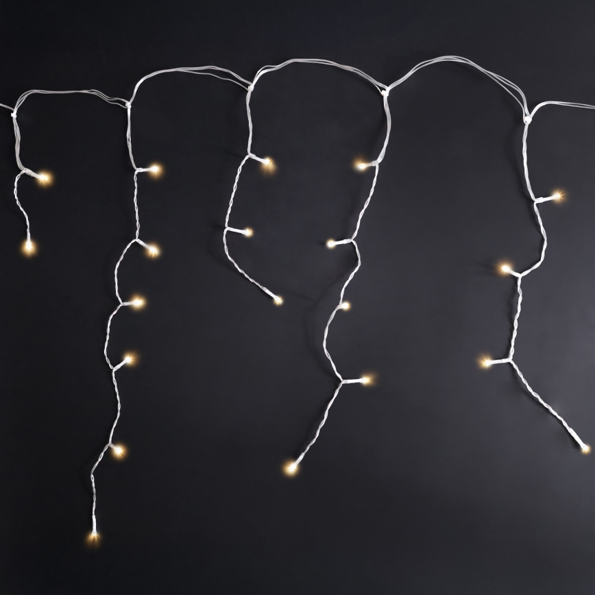 Brilagi - Guirlande LED de Noël extérieure 200 LED / 8 fonctions, 13 m, IP44, blanc chaud, effet glaçons
