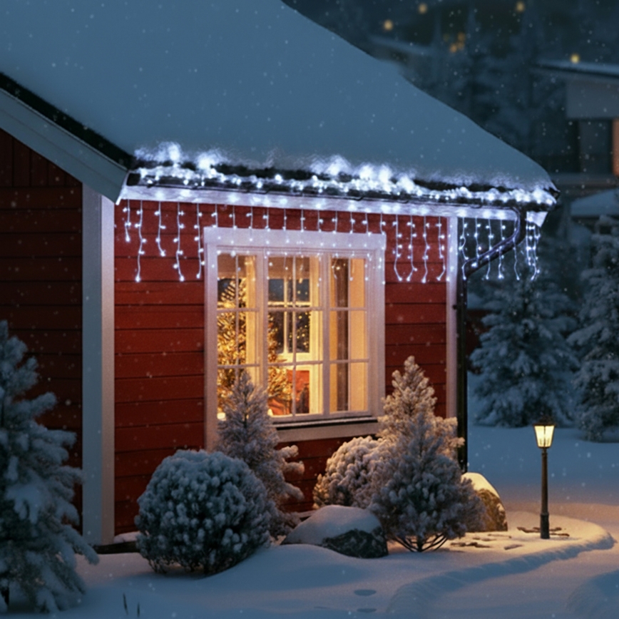 Brilagi - Guirlande de Noël LED d'extérieur 400xLED/8 fonctions 23m IP44 blanc froid
