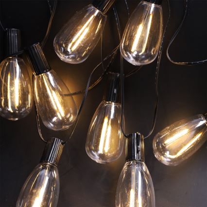 Brilagi - Guirlande de Noël LED extérieure 10xLED/3xAA 3,2 m IP44 blanc chaud