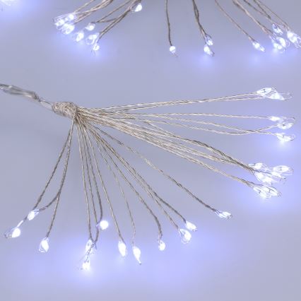 Brilagi - Guirlande de Noël LED extérieure 150 LED 5 m IP44, blanc froid, effet feu d'artifice