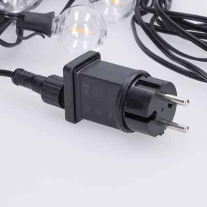 Brilagi - Guirlande décorative LED d'extérieur GIRLANDA 18xE12/0,6W/230V 13m noire IP44 blanc chaud