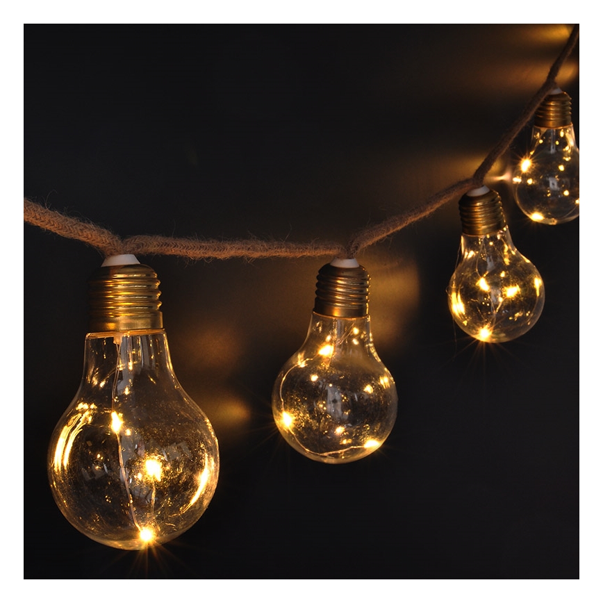 Brilagi - Guirlande décorative LED 10 LEDs/3xAA 1,8 m blanc chaud