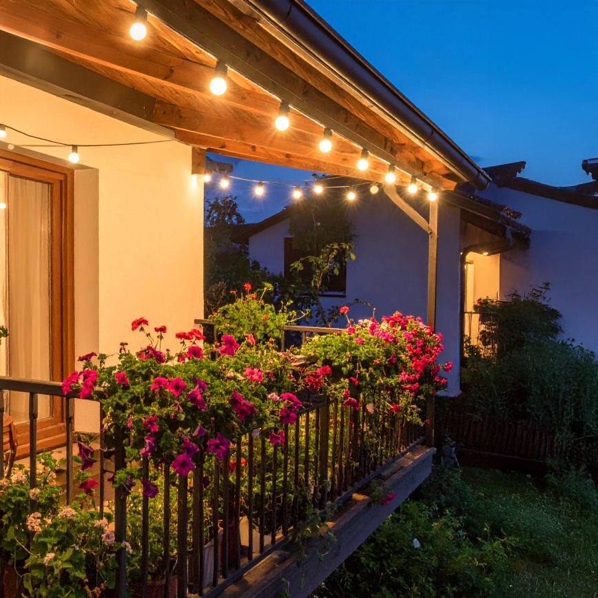 Brilagi - Guirlande LED décorative d'extérieur GIRLANDA 25xE12/0,6W/230V 20m noire IP44 blanc chaud + télécommande