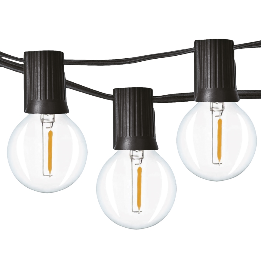 Brilagi - Guirlande lumineuse d'extérieur LED GIRLANDA 25xE12/0,36W/24m noire IP44 blanc chaud