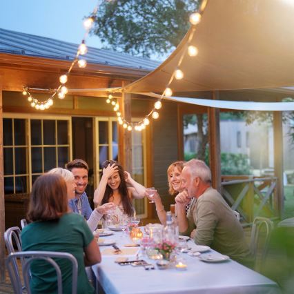Brilagi - Guirlande lumineuse LED décorative d'extérieur GIRLANDA 25xE12/0,8W/230V 20m blanche IP44 blanc chaud