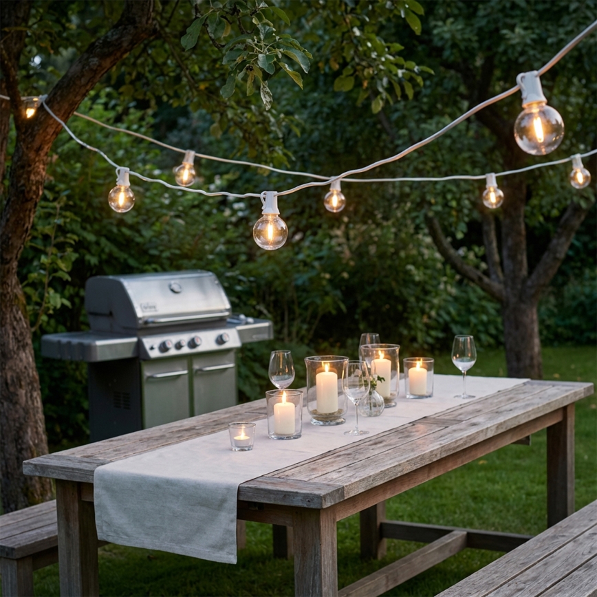 Brilagi - Guirlande lumineuse LED décorative d'extérieur GIRLANDA 25xE12/0,8W/230V 20m blanche IP44 blanc chaud