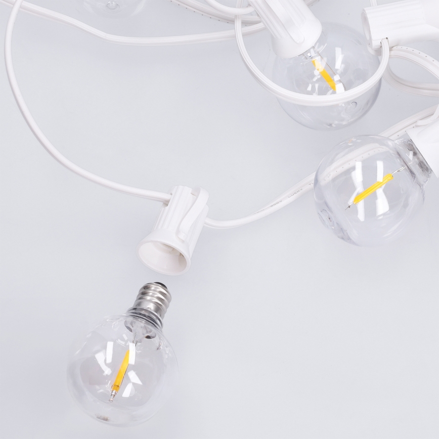 Brilagi - Guirlande lumineuse LED décorative d'extérieur GIRLANDA 25xE12/0,8W/230V 20m blanche IP44 blanc chaud