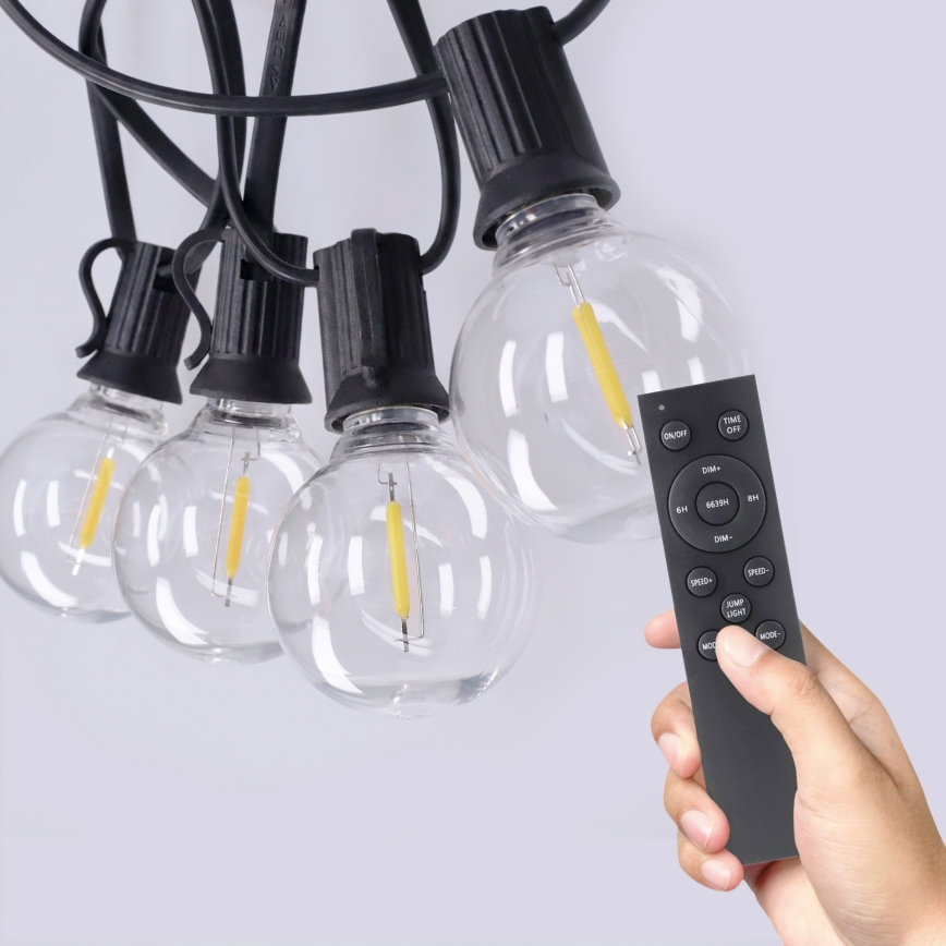 Brilagi - LED guirlande décorative d'extérieur GIRLANDA 25xE12/0,6W/230V 20m noire IP44 blanc chaud + télécommande