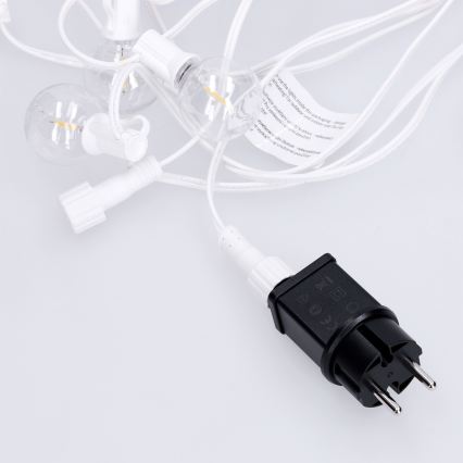 Brilagi - Guirlande décorative LED d'extérieur GIRLANDA, 25 ampoules E12 (0,6 W chacune), 230 V, 20 m, câble blanc, IP44, lumière blanc chaud