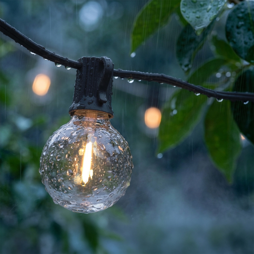 Brilagi - Guirlande décorative LED d'extérieur GIRLANDA 25xE12/0,36W/24V 20m noir IP44 blanc chaud