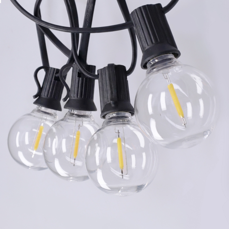 Brilagi - Guirlande décorative LED d'extérieur GIRLANDA 10xE12/0,6W/230V 8m noire IP44 blanc chaud