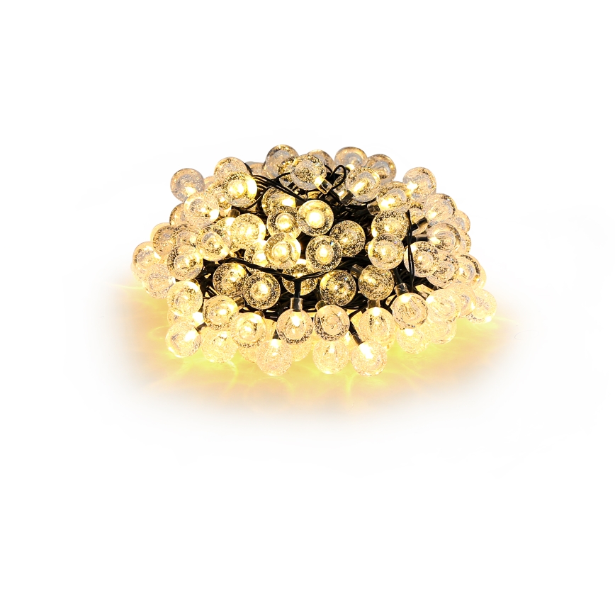 Brilagi- Guirlande décorative solaire BUBBLE 200xLED/8 fonctions 20m IP65 blanc chaud