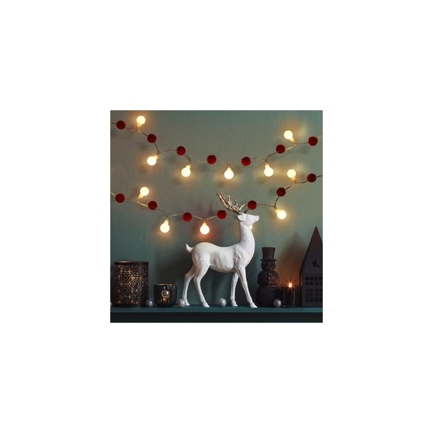Brilagi - Guirlande LED 20xLED/2xAA 1,8m blanc chaud