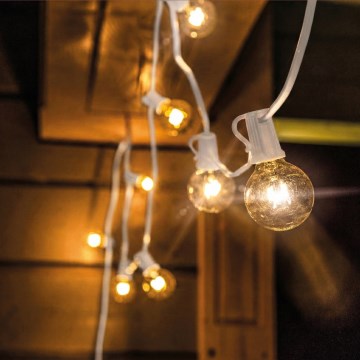 Brilagi - Guirlande LED décorative d'extérieur GIRLANDA 10xE12/0,6W/230V 8m blanche IP44 blanc chaud