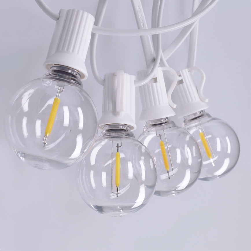 Brilagi - LED Guirlande décorative d'extérieur GIRLANDA 25xE12/0,8W/230V 20m blanc IP44 blanc chaud