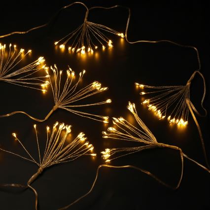 Brilagi - Guirlande LED d'extérieur 150 LED 5 m IP44 blanc chaud effet feu d'artifice