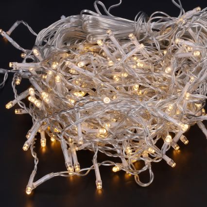 Brilagi - Guirlande LED d'extérieur 200 LED / 8 fonctions, 13 m, IP44, blanc chaud, ampoules en forme de glaçons