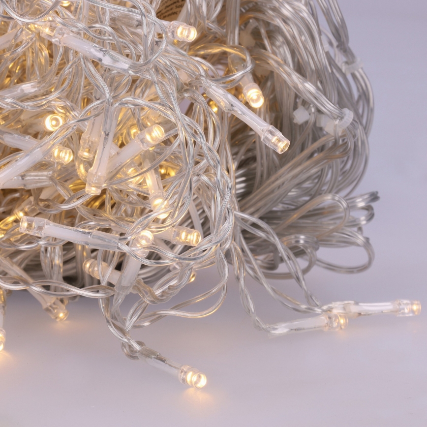 Brilagi - Guirlande LED d'extérieur 200 LED / 8 fonctions, 13 m, IP44, blanc chaud, ampoules en forme de glaçons