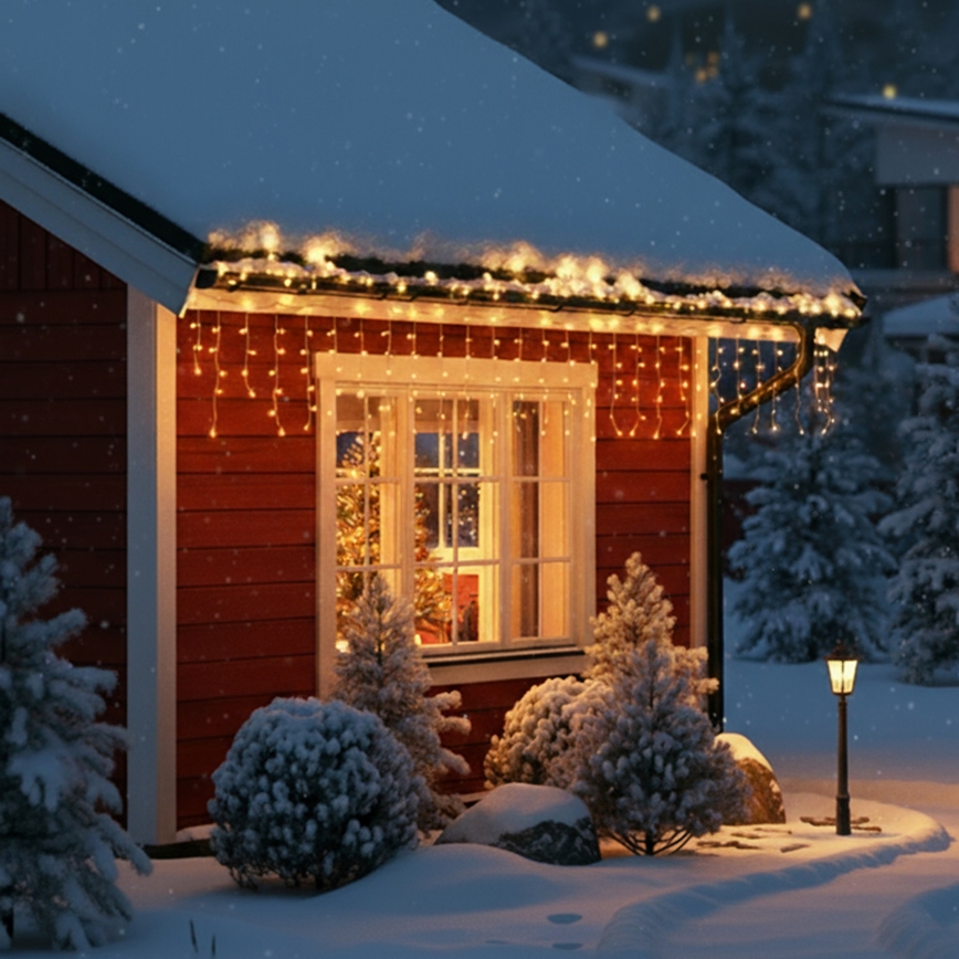 Brilagi - Guirlande lumineuse de Noël LED d'extérieur 400 LED / 8 fonctions, 23 m, IP44, blanc chaud