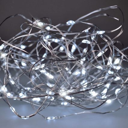 BRILAGI - Guirlande lumineuse LED 100xLED/3xAA 10m blanc froid