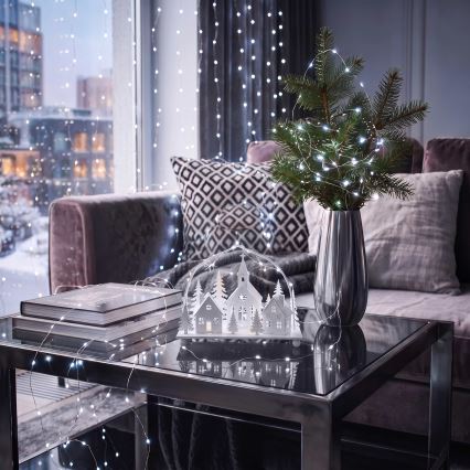 Brilagi - Guirlande lumineuse LED de Noël 100xLED/3xAA 10 m blanc froid