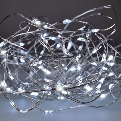 Brilagi - Guirlande lumineuse LED de Noël 100xLED/3xAA 10 m blanc froid