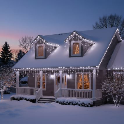 Brilagi - Guirlande de Noël LED d'extérieur 200 LED/8 fonctions 13 m IP44 blanc froid effet glaçons