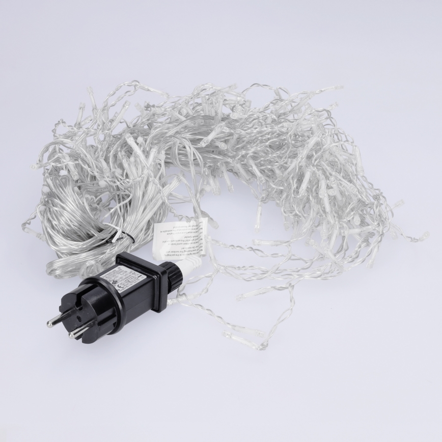 Brilagi - Guirlande de Noël LED d'extérieur 200 LED/8 fonctions 13 m IP44 blanc froid effet glaçons
