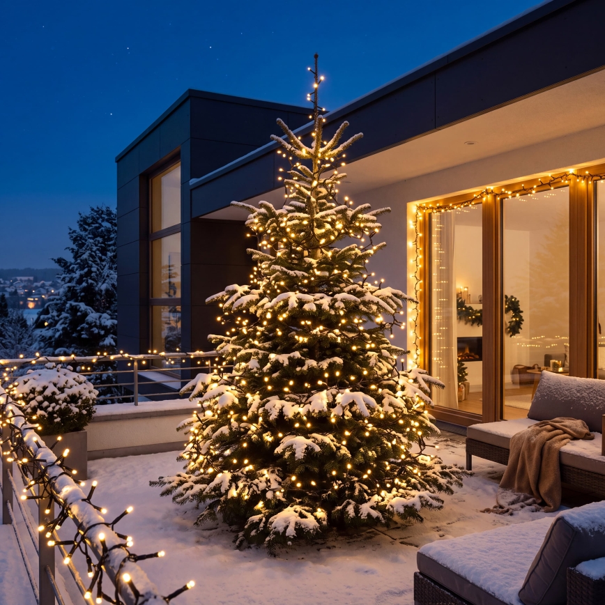 BRILAGI - Guirlande lumineuse LED d'extérieur pour Noël, 400 LED, 13 m, IP44, blanc chaud
