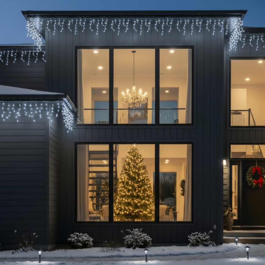 Brilagi - Guirlande lumineuse LED d'extérieur pour Noël 400 LED / 8 fonctions, 23 m, IP44, blanc froid