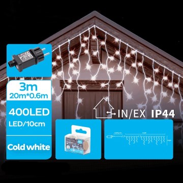 BRILAGI - Guirlande lumineuse LED d'extérieur pour Noël 400 LED / 8 fonctions 23 x 0,6 m IP44 blanc froid
