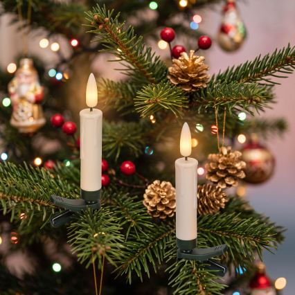 BRILAGI - Guirlande lumineuse LED pour sapin de Noël 10xLED/10xAAA blanc + télécommande