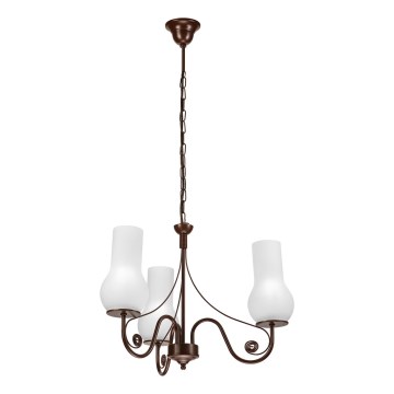 Brilagi - Hanglamp aan een ketting COTTAGE 3xE14/40W/230V bruin/wit