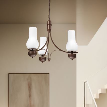 Brilagi - Hanglamp aan een ketting COTTAGE 3xE14/40W/230V eiken/wit