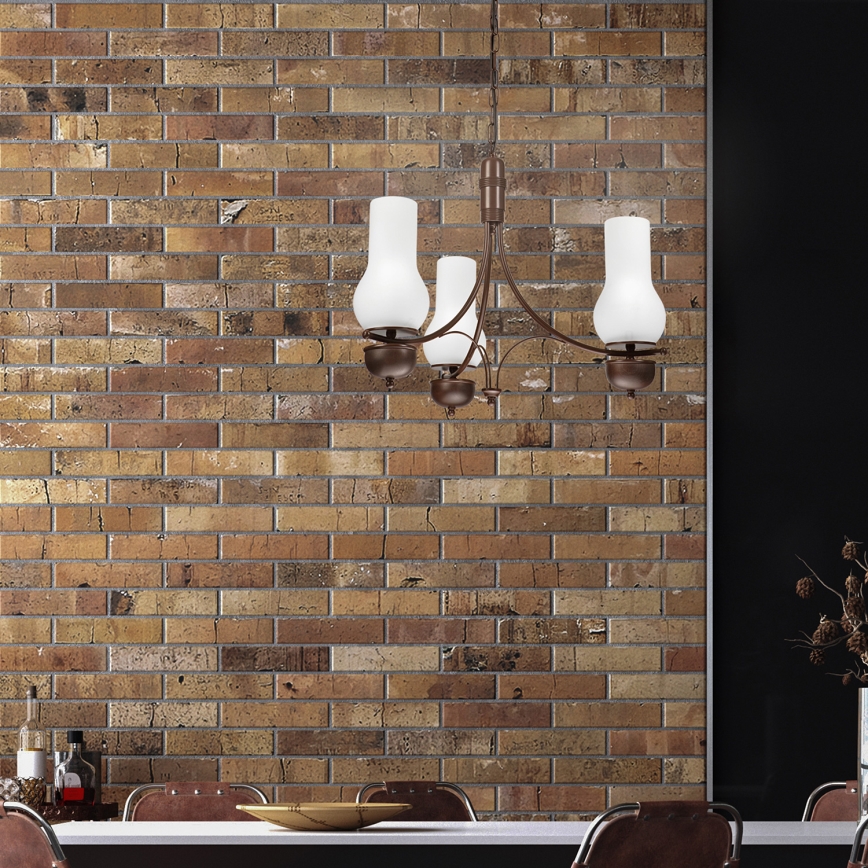 Brilagi - Hanglamp aan een ketting COTTAGE 3xE14/40W/230V eiken/wit