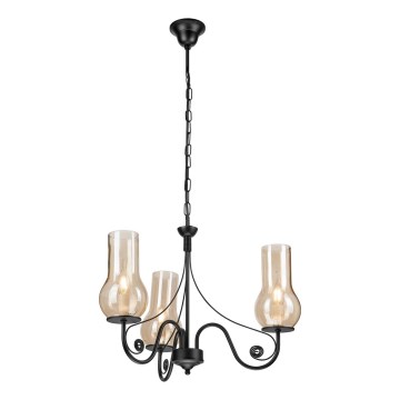 Brilagi - Hanglamp aan een ketting COTTAGE 3xE14/40W/230V zwart/bruin