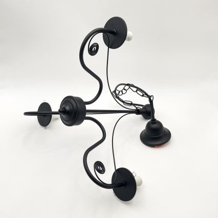 Brilagi - Hanglamp aan een ketting COTTAGE 3xE14/40W/230V zwart/bruin