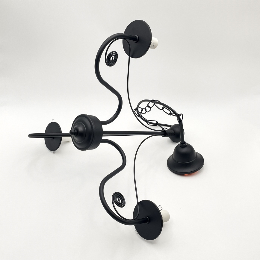 Brilagi - Hanglamp aan een ketting COTTAGE 3xE14/40W/230V zwart/bruin
