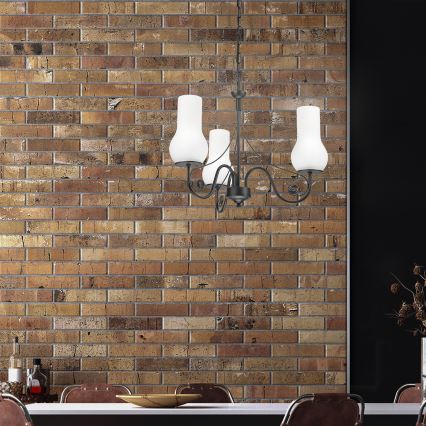 Brilagi - Hanglamp aan een ketting COTTAGE 3xE14/40W/230V zwart/wit