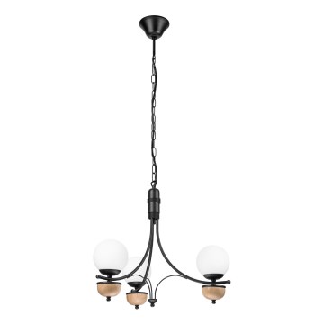 Brilagi - Hanglamp aan een ketting COTTAGE 3xG9/40W/230V beuken/wit