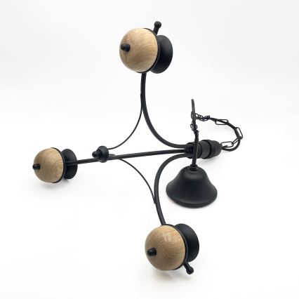 Brilagi - Hanglamp aan een ketting COTTAGE 3xG9/40W/230V beuken/wit