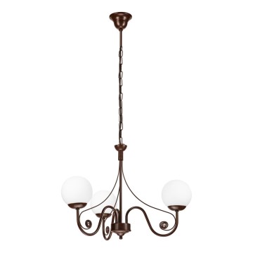 Brilagi - Hanglamp aan een ketting COTTAGE 3xG9/40W/230V bruin/wit