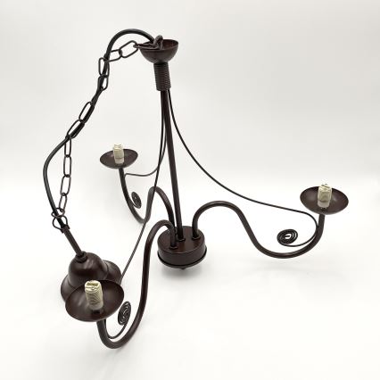 Brilagi - Hanglamp aan een ketting COTTAGE 3xG9/40W/230V bruin/wit