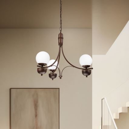 Brilagi - Hanglamp aan een ketting COTTAGE 3xG9/40W/230V eiken/wit